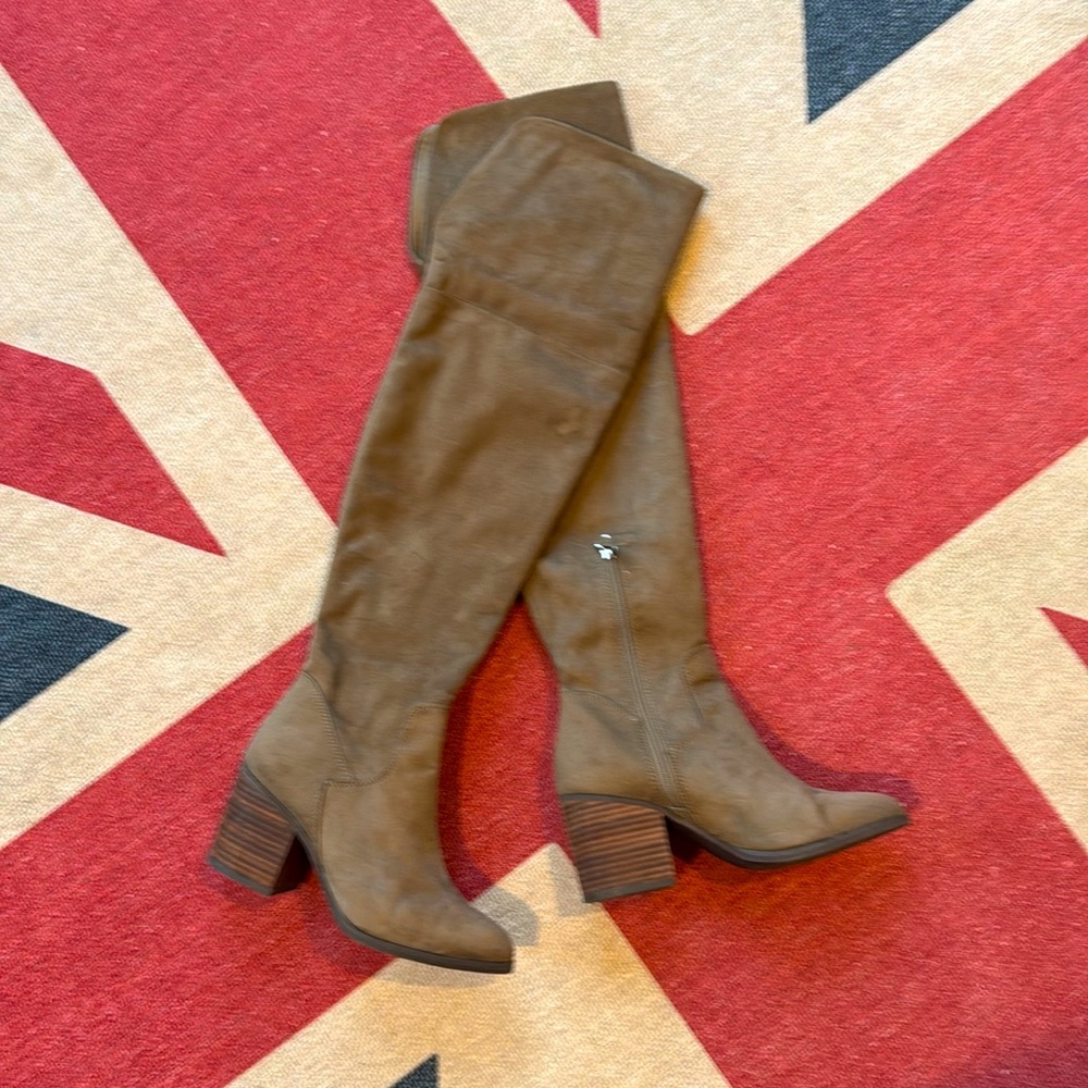 Over the knee faux suede boot